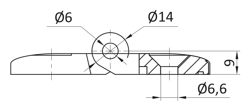 Zawias plastikowy PA 30x30 [8]